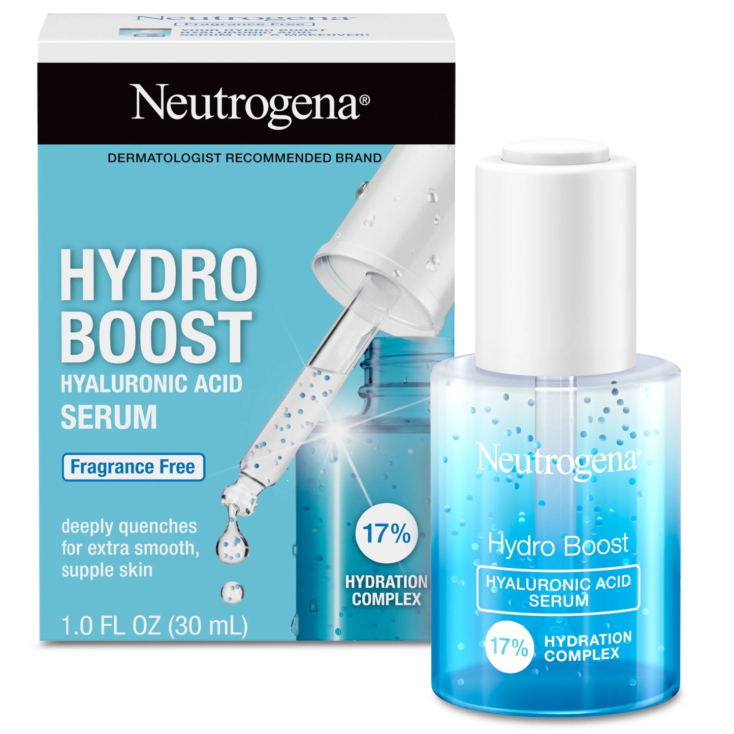 Hydro Boost Hyaluronic Acid Face Serum, Hydrating Serum, Fragrance Free, 1 Oz
