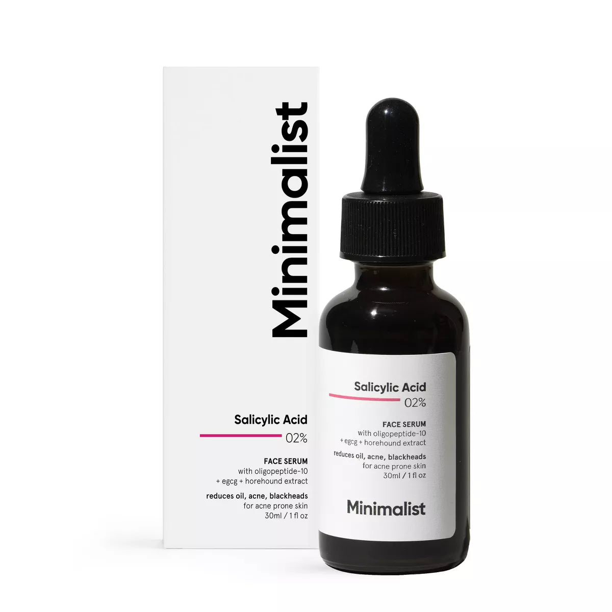 Minimalist Salicylic Acid 2% Face Serum - 1 Fl Oz: Fragrance-Free, Liquid, for Normal & Acne-Prone Skin
